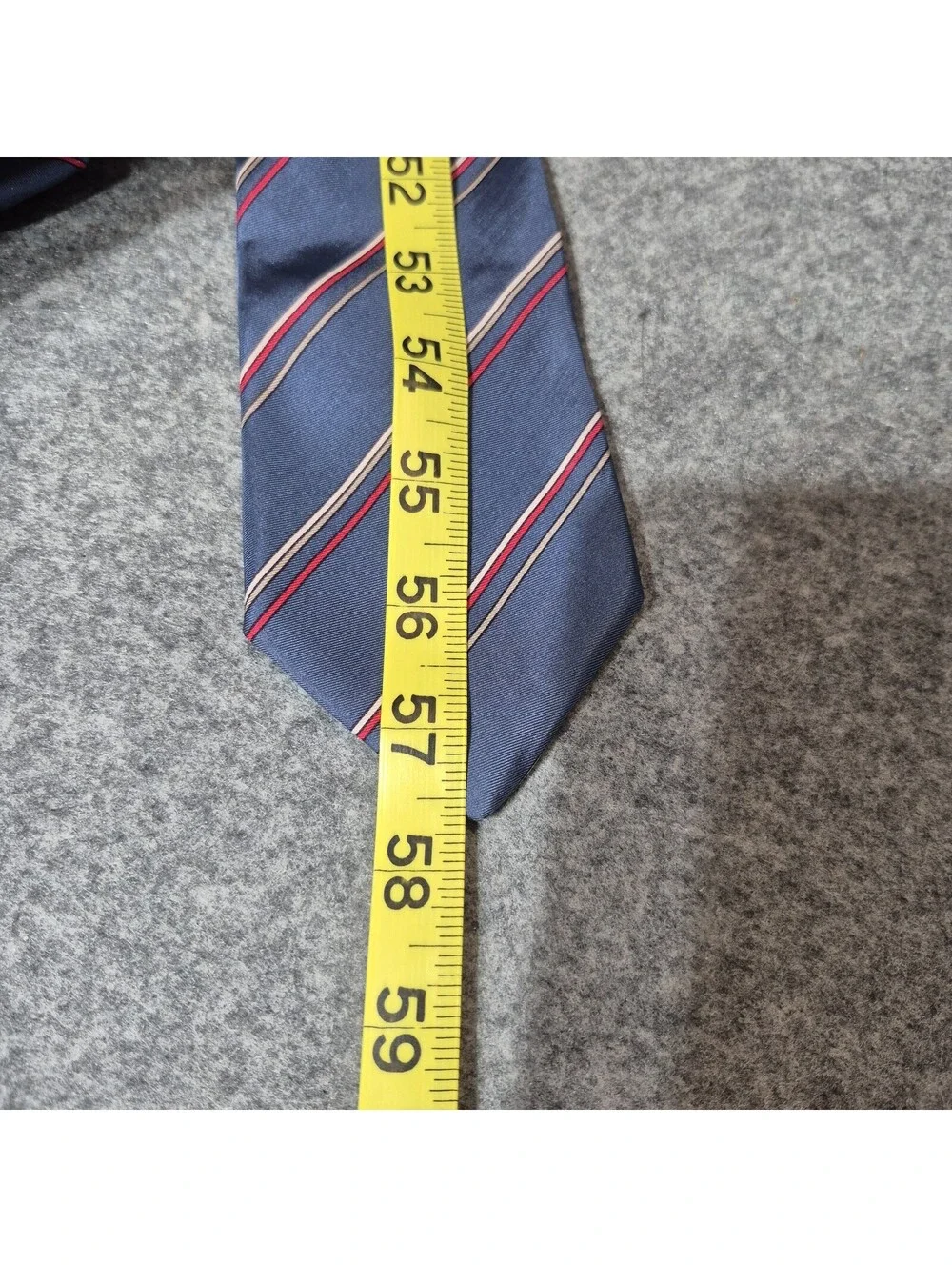Mario Valentino Men’s 100% Silk Striped Pointed Tie Blue Red